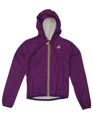 K-WAY Girls Hooded Rain Jacket 14-15 Years XS Purple Polyamide