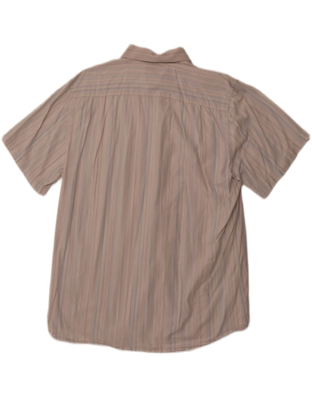 PIERRE CARDIN Mens Short Sleeve Shirt 2XL Blue Striped Cotton