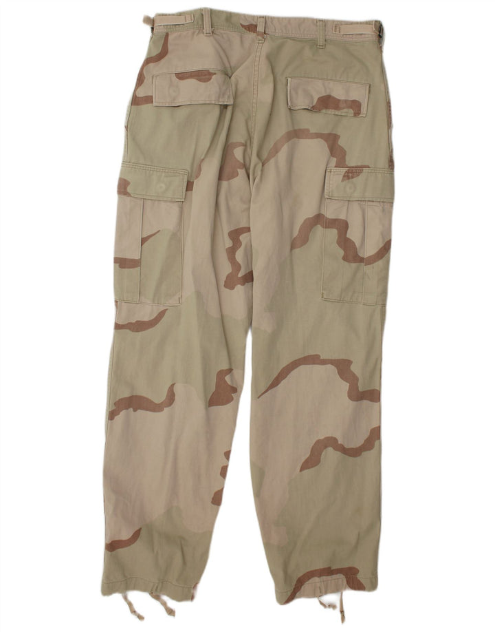 Vintage Mens Regular Fit Cargo Trousers Medium W34  L31 Beige Camouflage