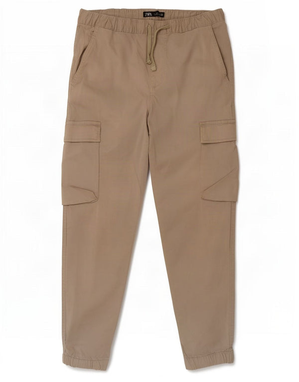 Zara Mens Joggers Cargo Trousers Medium W31 L26 Beige