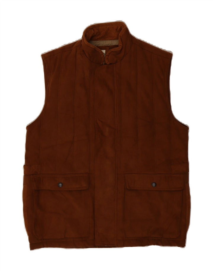 ORVIS Mens Gilet UK 38 Medium Brown Polyester Vintage Orvis and Second-Hand Orvis from Messina Hembry 