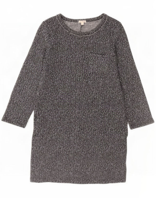 Gap Womens Long Sleeve Shift Dress UK 14 Medium Grey Flecked