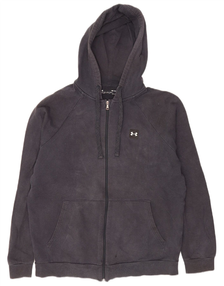 Under Armour Mens Cold Gear Zip Hoodie Sweater Medium Navy Blue Cotton