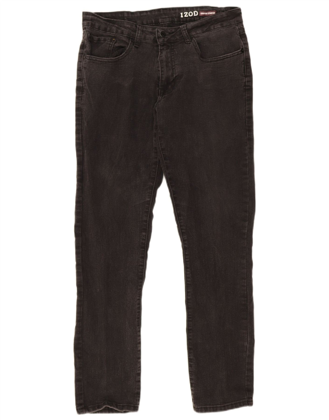 Izod Womens Stretch Straight Jeans W32 L32 Grey Cotton