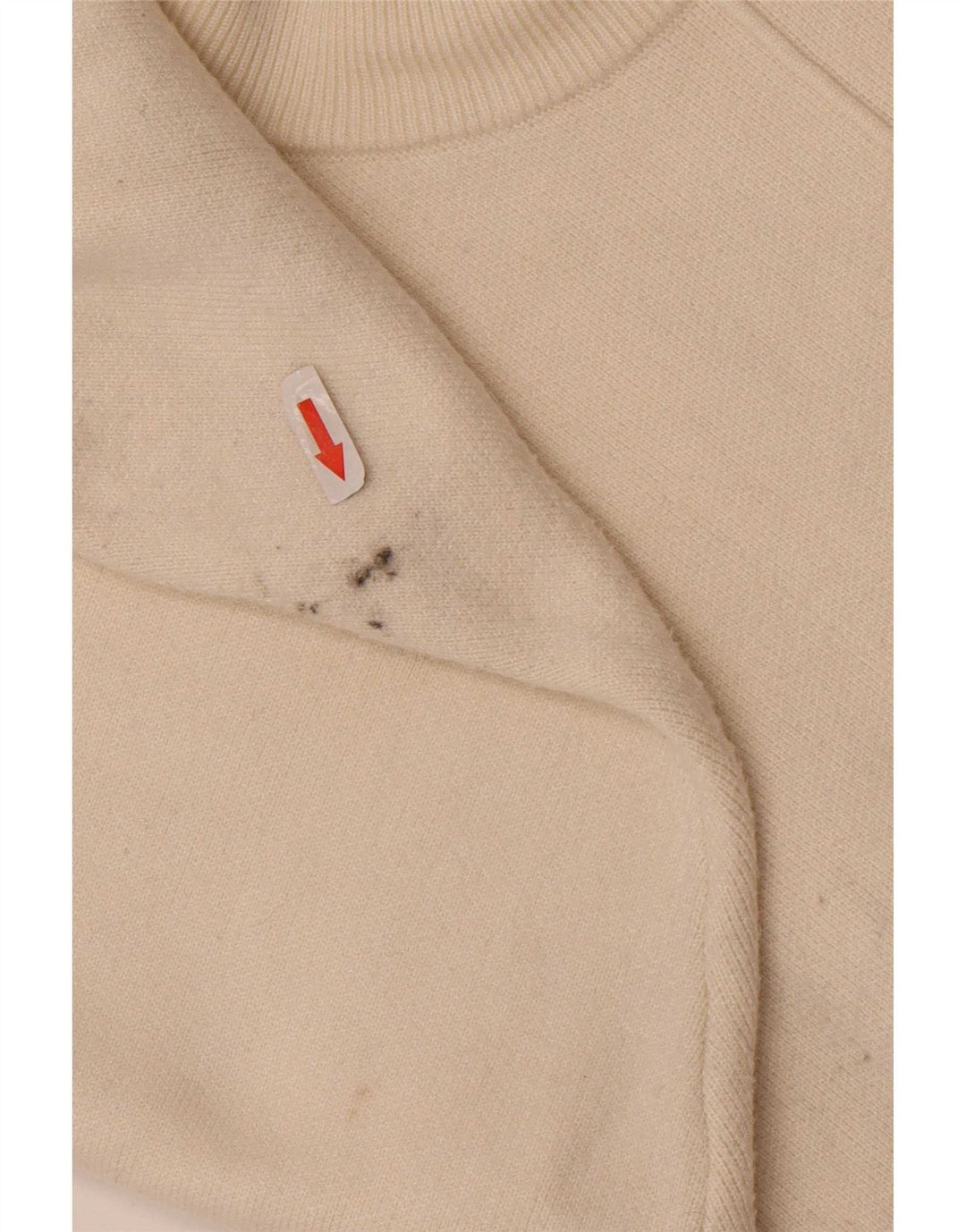 Zara Womens Oversized Crew Neck Jumper Sweater UK 10 Small Beige Viscose