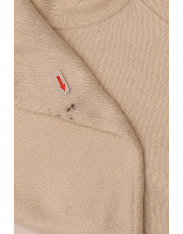 Zara Womens Oversized Crew Neck Jumper Sweater UK 10 Small Beige Viscose