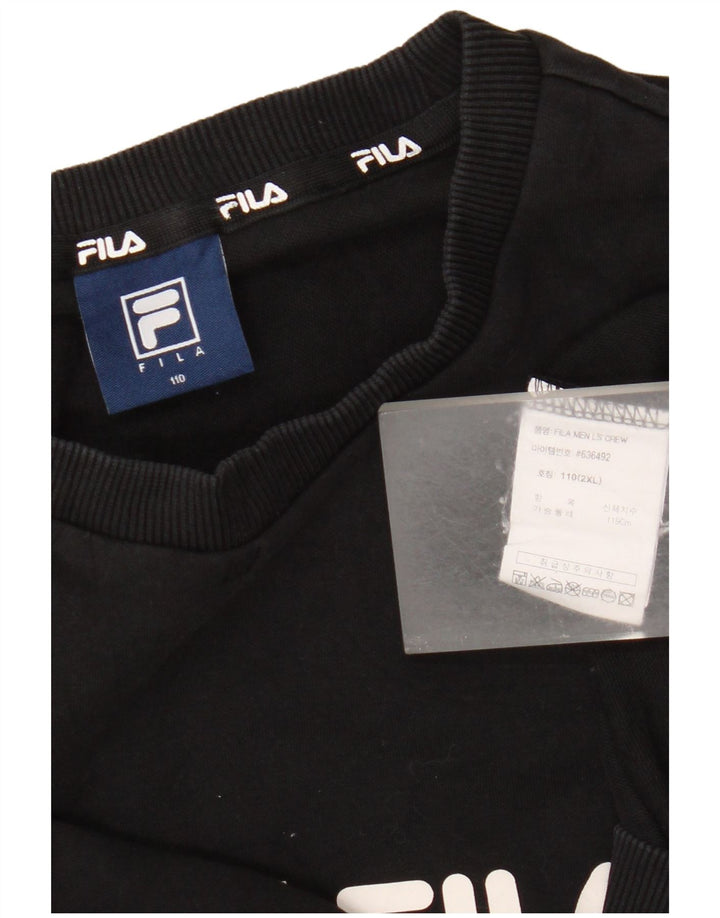 Fila Mens Graphic Sweatshirt Jumper 2XL Black