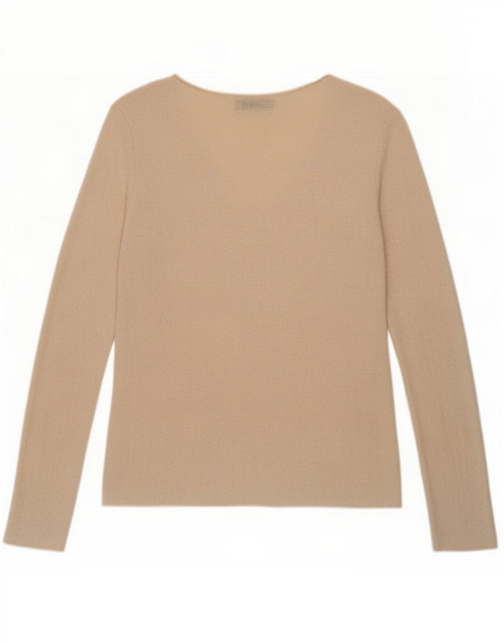Zara Womens Top Long Sleeve UK 10 Small Beige Viscose