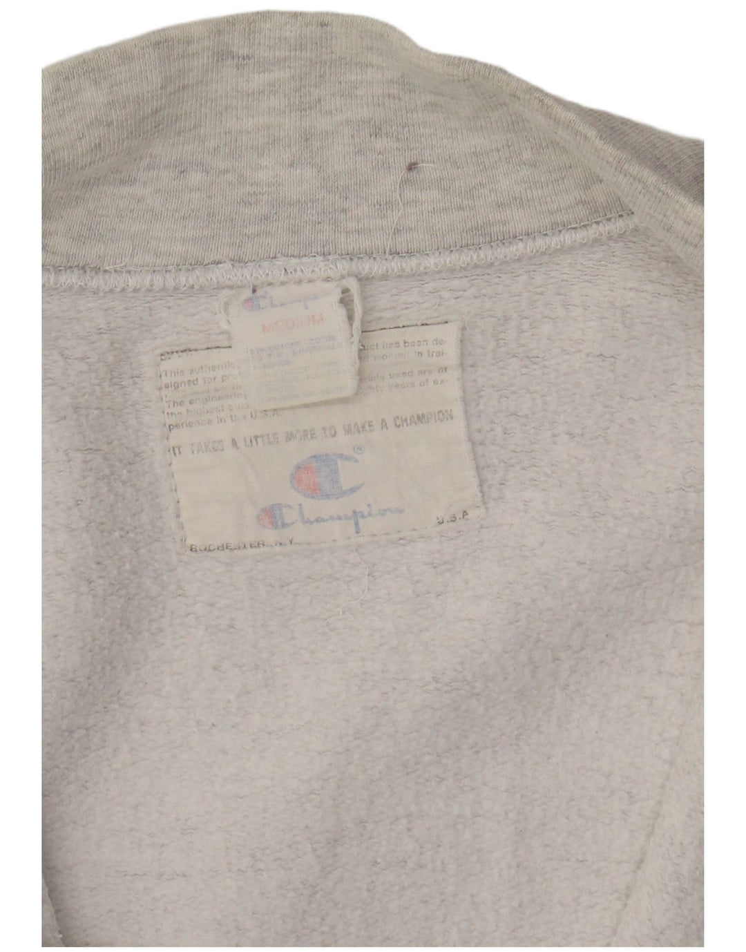 CHAMPION Mens Tracksuit Top Jacket Medium Grey Cotton