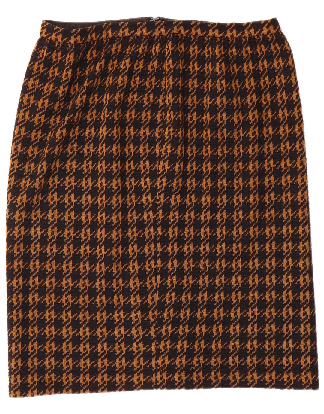 Vintage Womens Straight Skirt W32 Large Brown Houndstooth