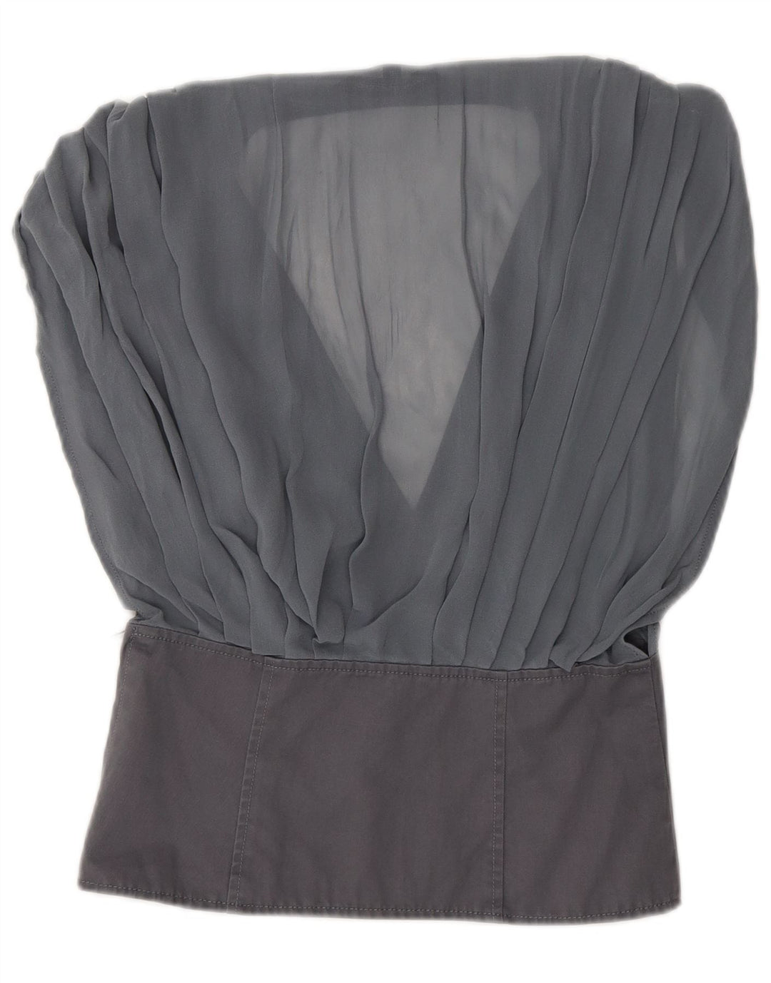 French Connection Womens Blouse Top UK 6 XS Grey Cotton