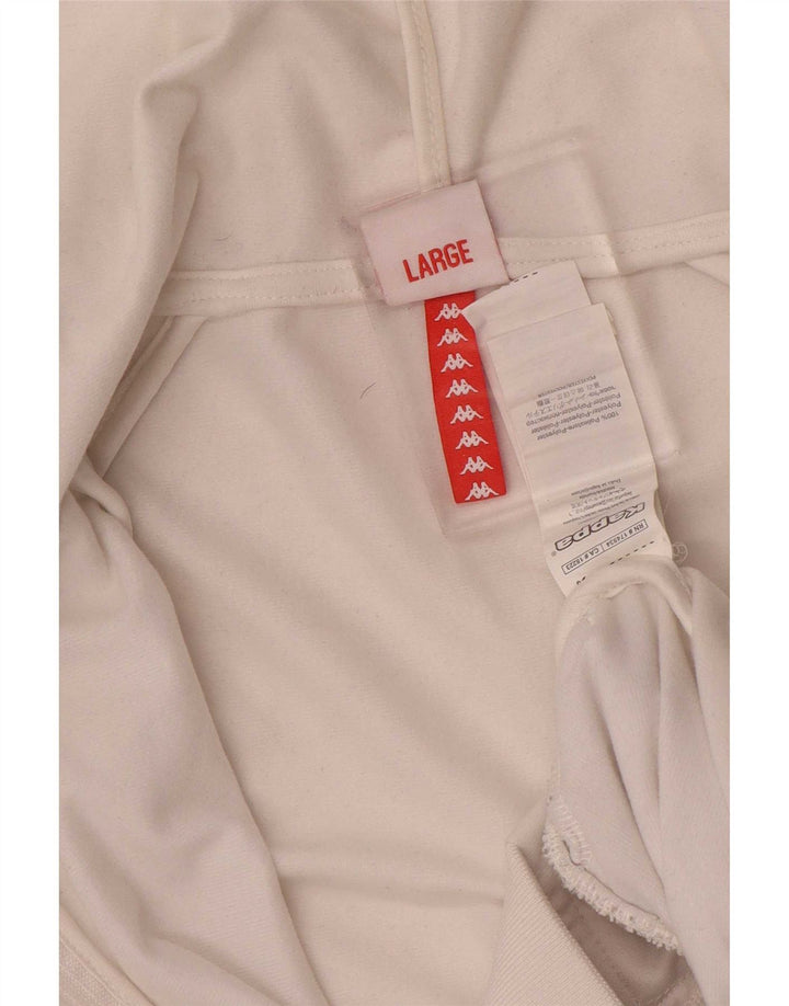 Kappa Mens Graphic Zip Hoodie Sweater Large White Polyester