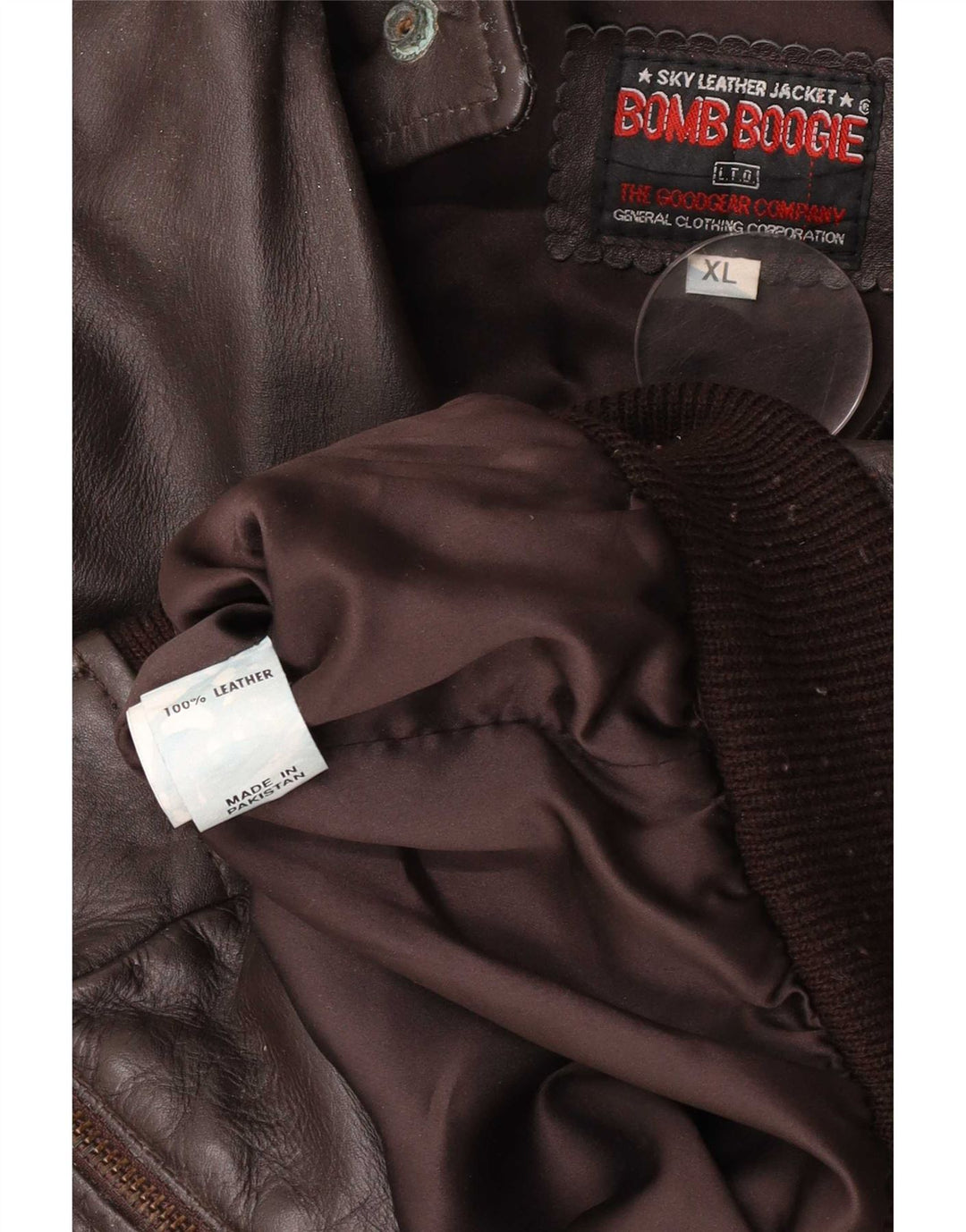 Bomb Boogie Mens Leather Flight Aviator Jacket UK 42 XL Brown