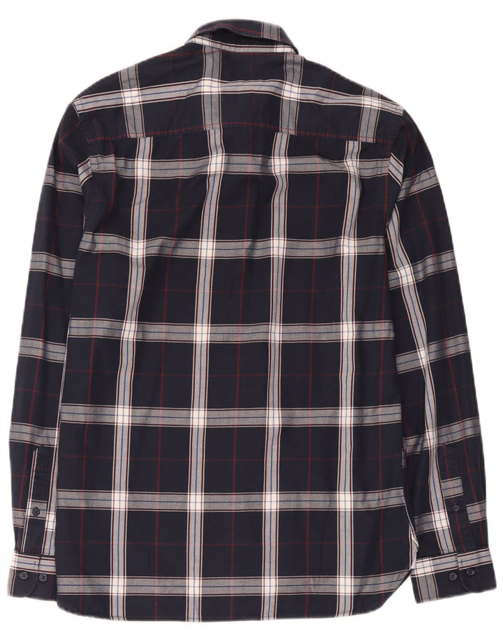 Jack & Jones Mens Shirt Medium Navy Blue Check Cotton