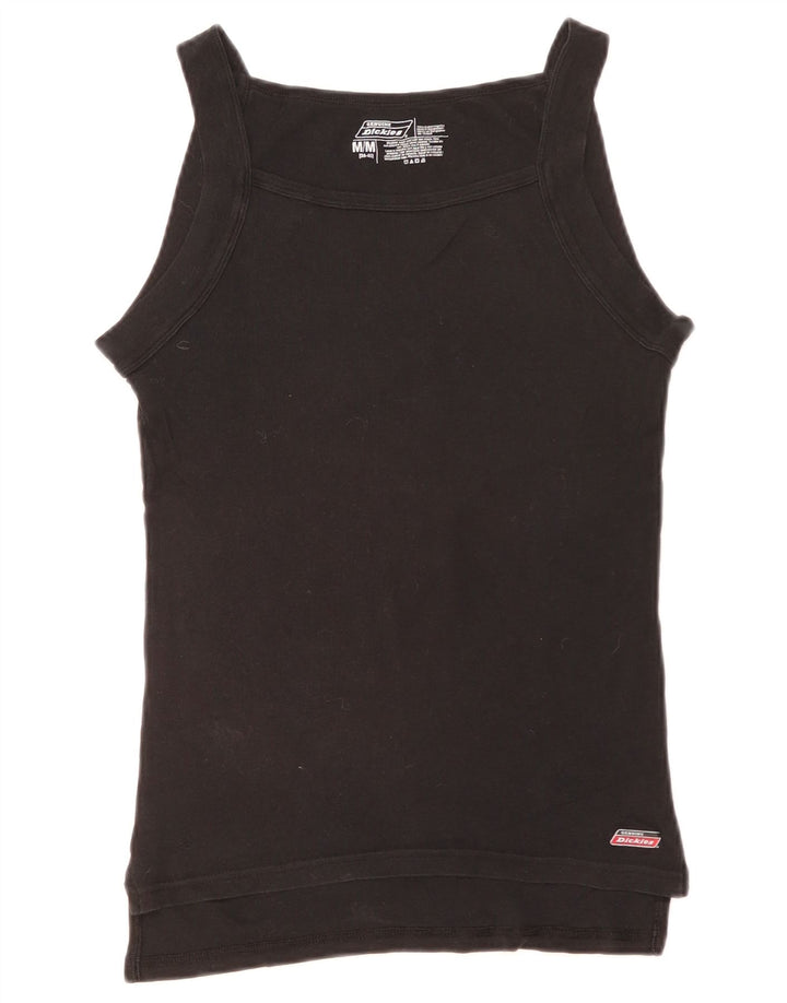 Dickies Womens Slim Vest Top UK 12 Medium Black Cotton