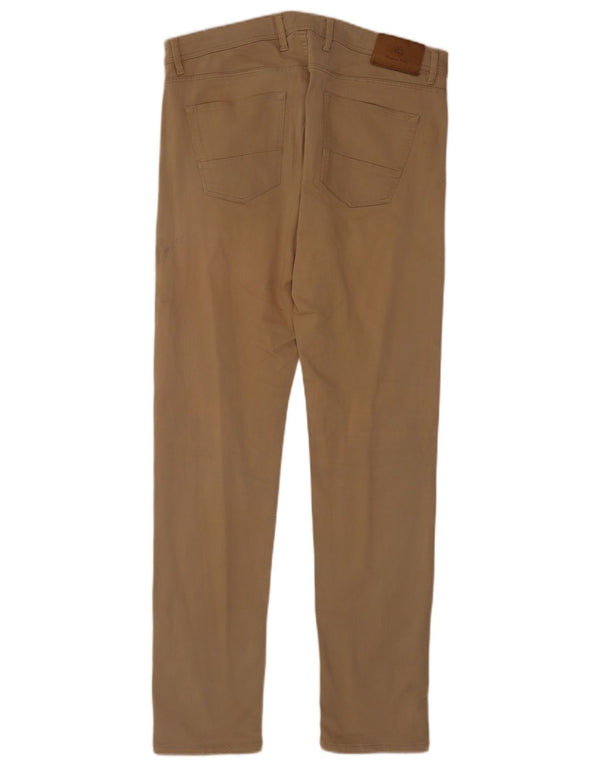 Massimo Dutti Mens Slim Fit Casual Trousers EU 42 Large W32 L32 Beige