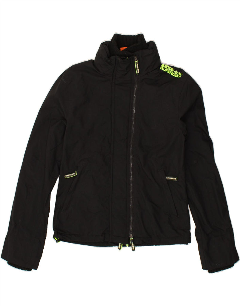 SUPERDRY Womens The Windcheater Windbreaker Jacket UK 14 Medium Black | Vintage Superdry | Thrift | Second-Hand Superdry | Used Clothing | Messina Hembry 