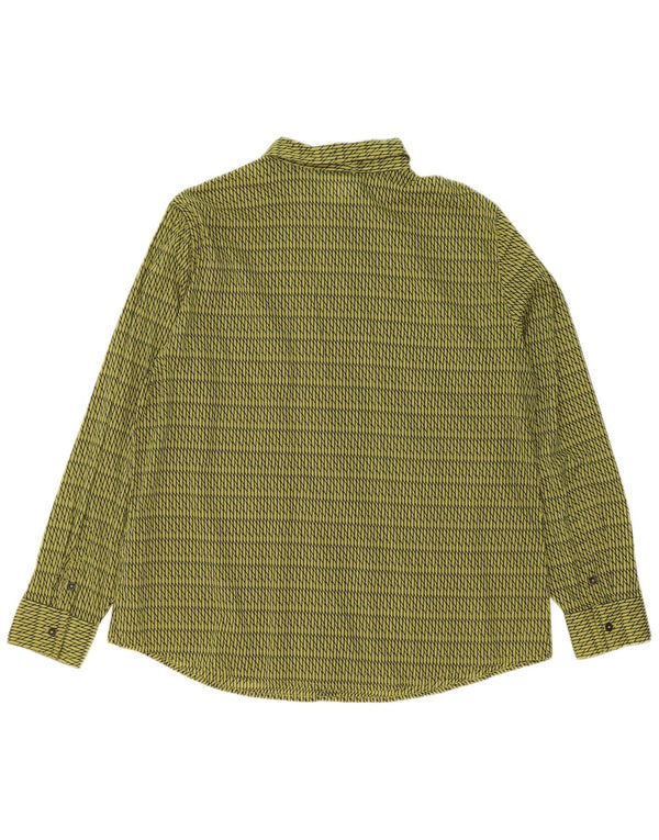 Benetton Womens Shirt UK 16 Large Green Geometric