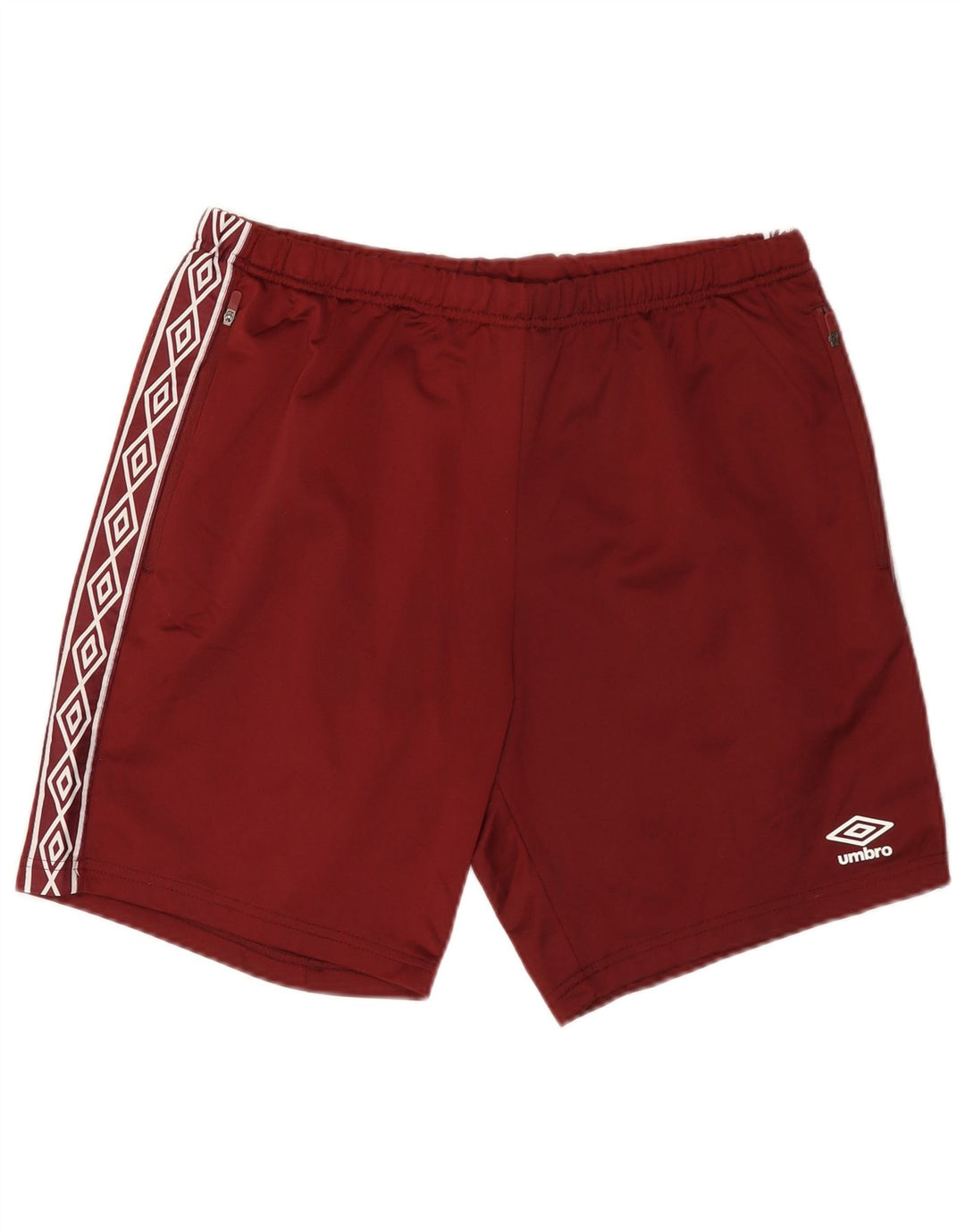 Umbro Mens Graphic Sport Shorts Large Burgundy Polyester