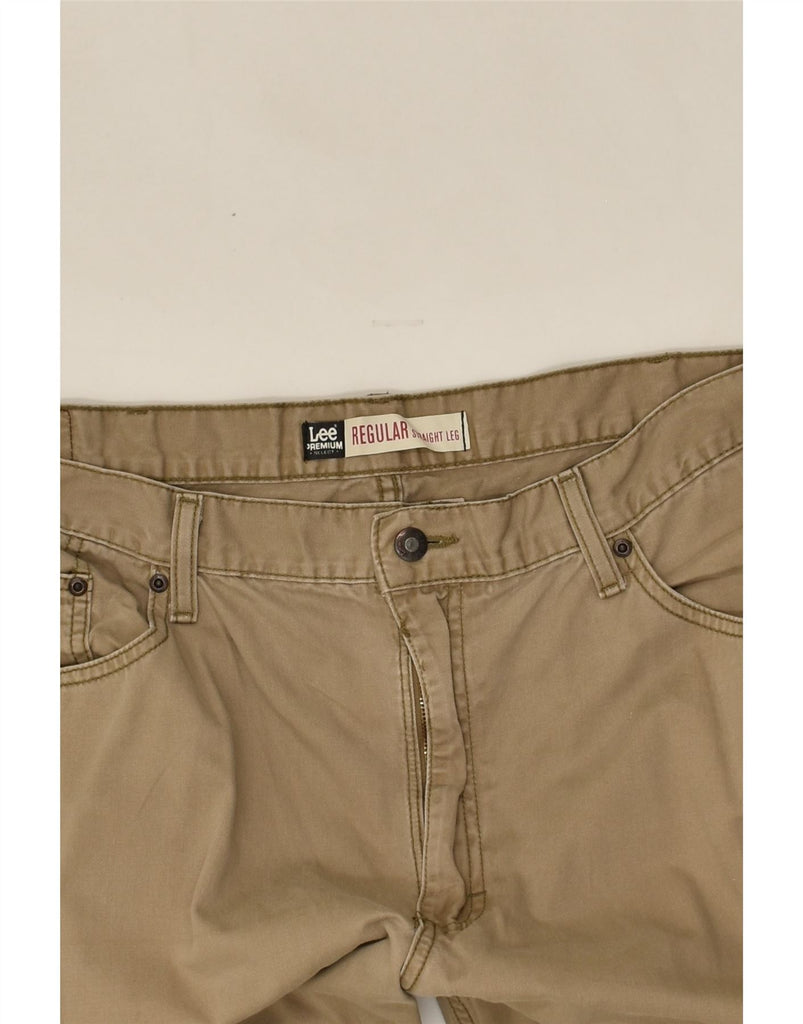 LEE Mens Straight Casual Trousers W40 L31 Beige Cotton | Vintage Lee | Thrift | Second-Hand Lee | Used Clothing | Messina Hembry 