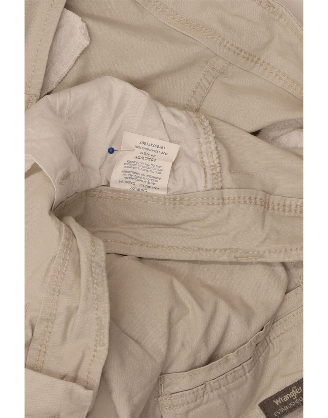 WRANGLER Mens Cargo Shorts W44 2XL Beige Cotton