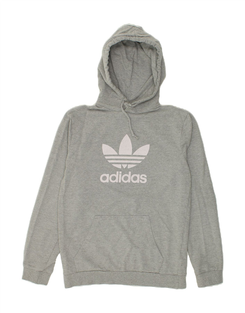 ADIDAS Mens Graphic Hoodie Jumper Medium Grey Cotton | Vintage Adidas | Thrift | Second-Hand Adidas | Used Clothing | Messina Hembry 