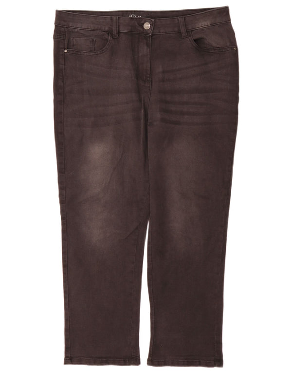 M&Co Womens Petite High Waist Straight Jeans UK 16 Large W36 L28 Black