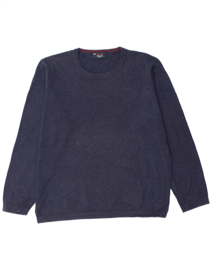 Marks & Spencer Mens Blue Harbour Crew Neck Jumper Sweater Large Navy Blue
