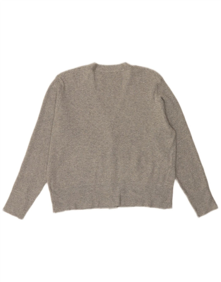 MARKS & SPENCER Girls Cardigan Sweater 13-14 Years Grey Viscose