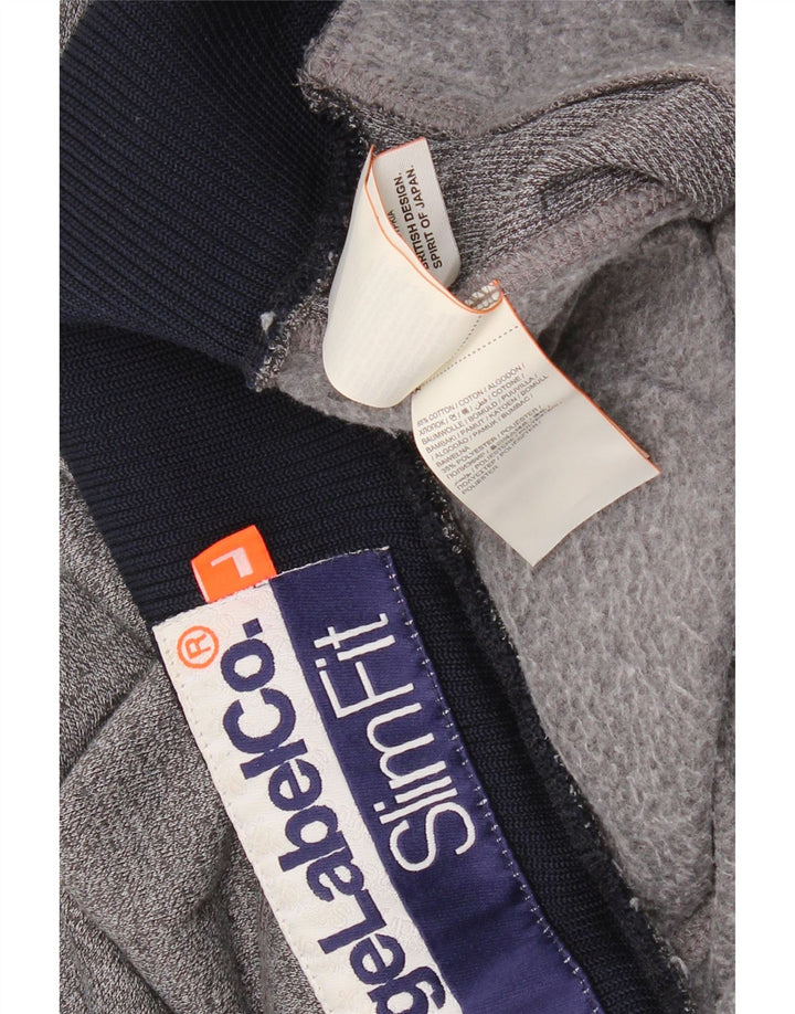 SUPERDRY Mens Slim Fit Sport Shorts Large Grey Cotton