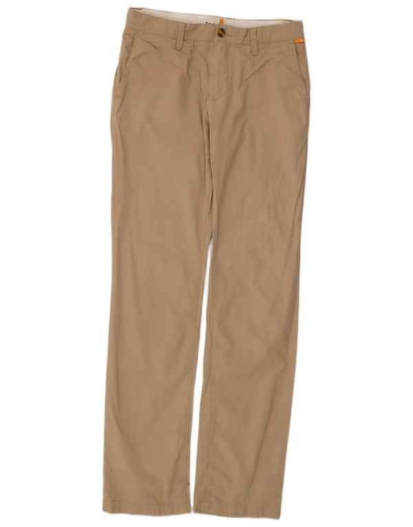 Timberland Mens Straight Chino Trousers W30 L34 Beige Cotton