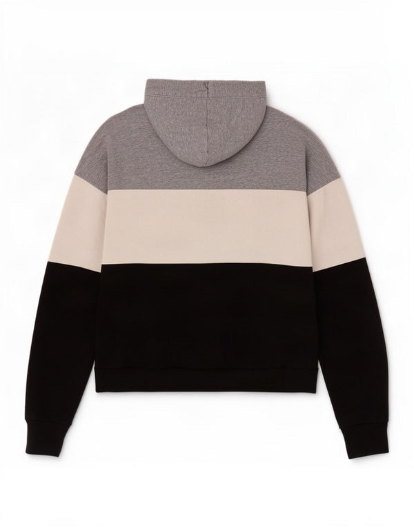 Fred Perry Womens Graphic Hoodie Jumper UK 10 Small Grey Colourblock