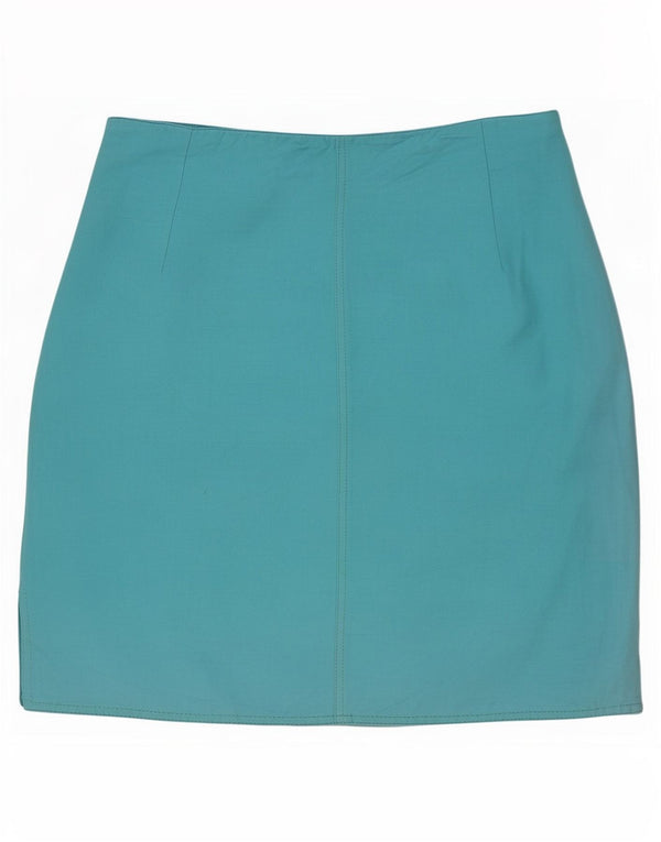 MIMMINA Womens High Waist Mini Skirt IT 44 Medium W26 Blue Viscose