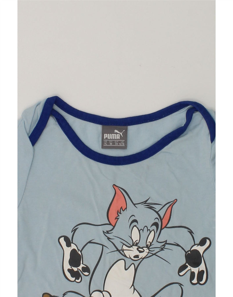 PUMA Baby Boys Tom&Jerry Graphic T-Shirt Top 12-18 Months Blue Cotton | Vintage Puma | Thrift | Second-Hand Puma | Used Clothing | Messina Hembry 