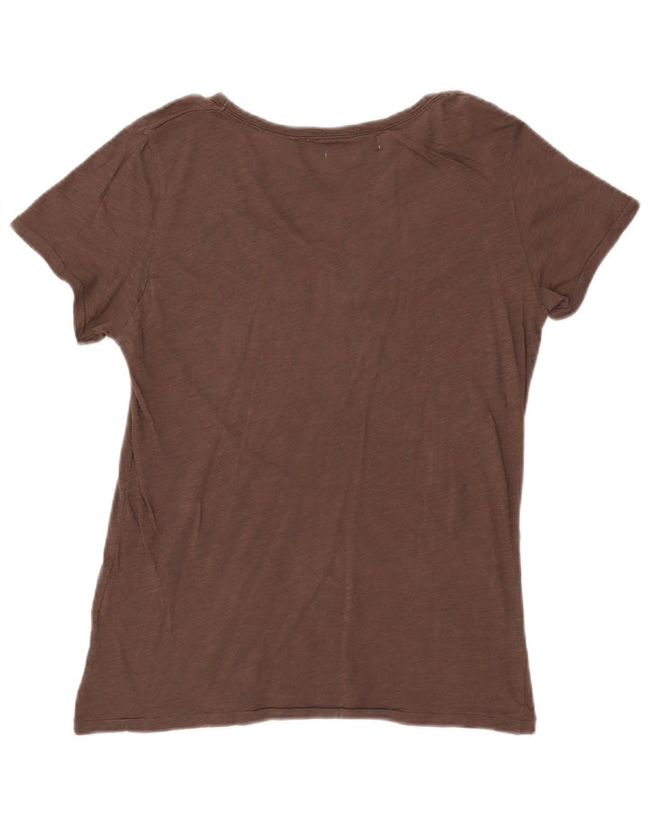 Timberland Womens Graphic T-Shirt Top UK 14 Medium Brown