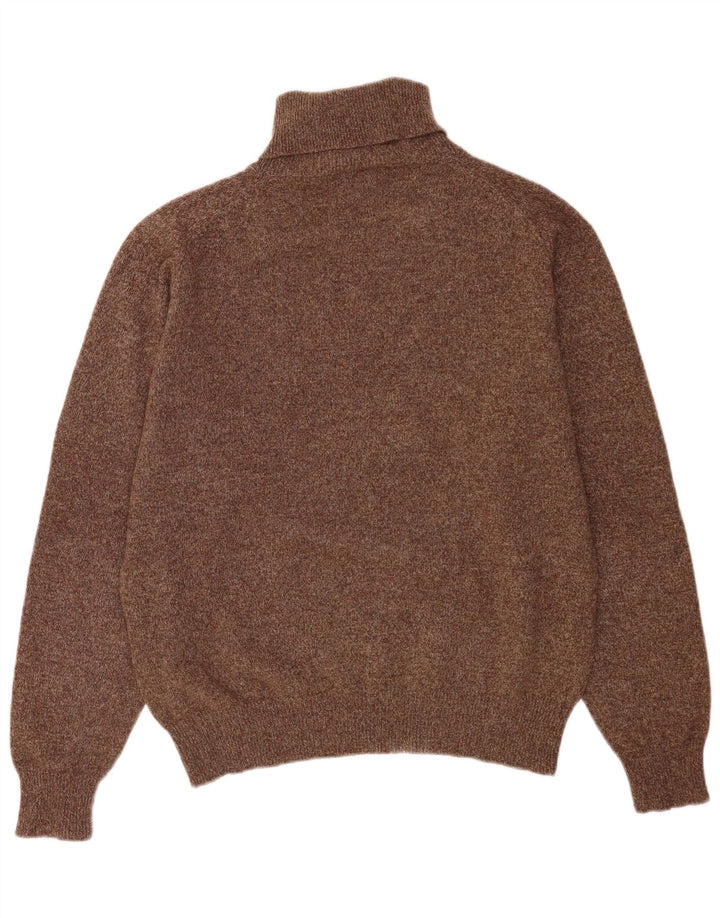 Kappa Mens Roll Neck Jumper Sweater Large Brown Flecked Wool