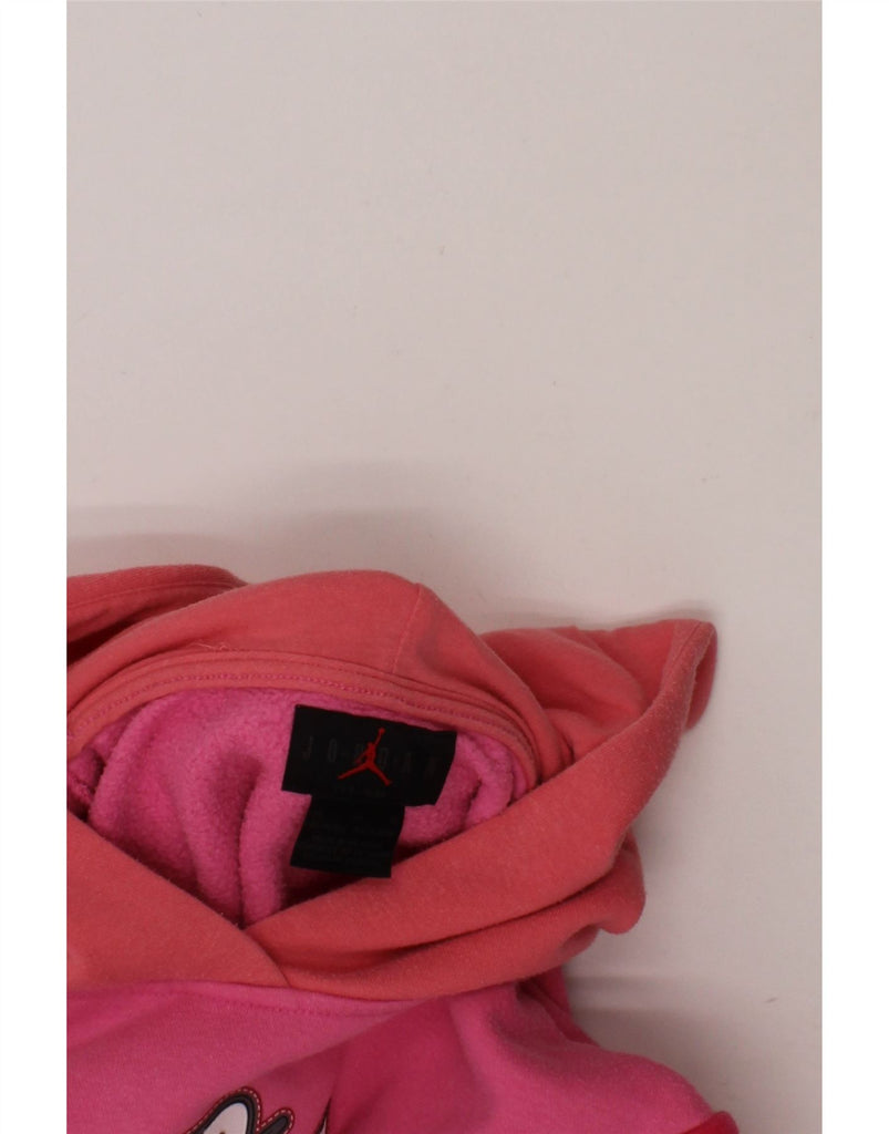 NIKE Girls Graphic Hoodie Jumper 13-14 Years XL  Pink Colourblock Cotton Vintage Nike and Second-Hand Nike from Messina Hembry 