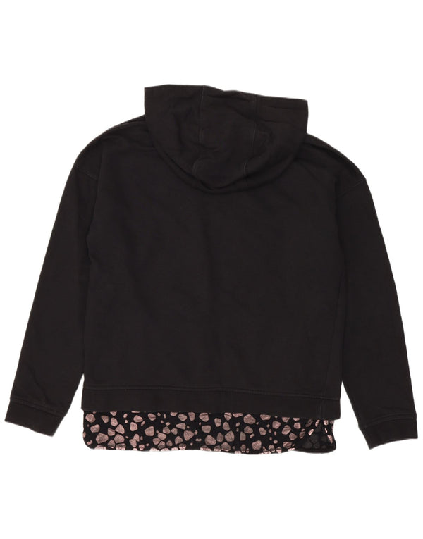 Emporio Armani Womens Hoodie Jumper UK 10 Small Black Animal Print