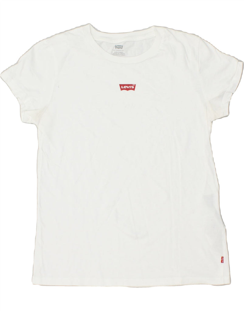 LEVI'S Womens T-Shirt Top UK 10 Small White Cotton Vintage Levi's and Second-Hand Levi's from Messina Hembry 