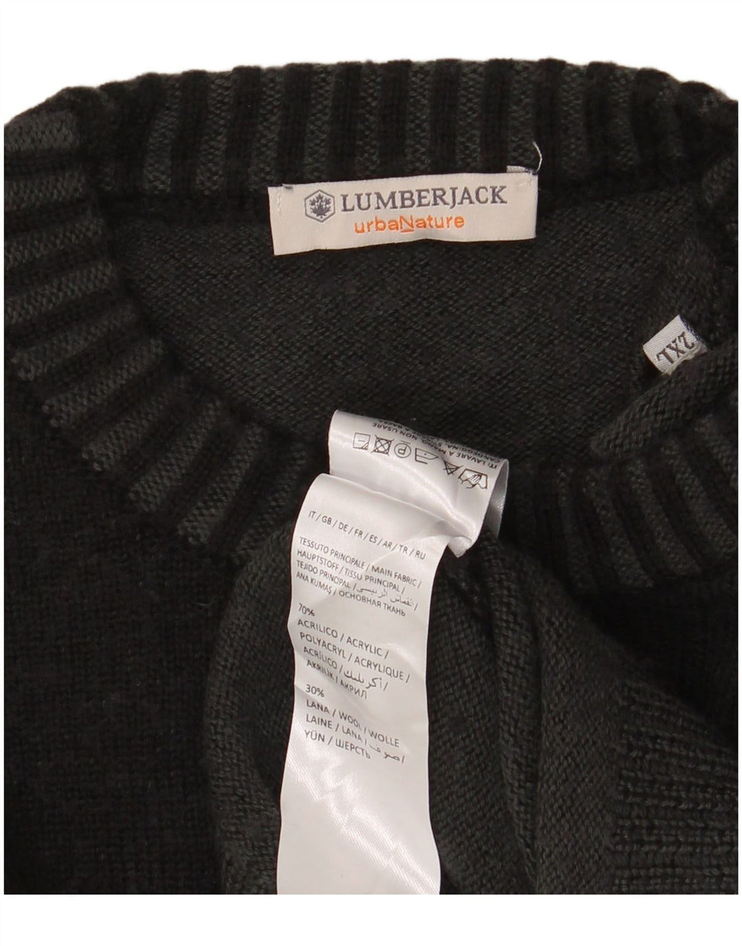 LUMBERJACK Mens Crew Neck Jumper Sweater 2XL Grey Acrylic