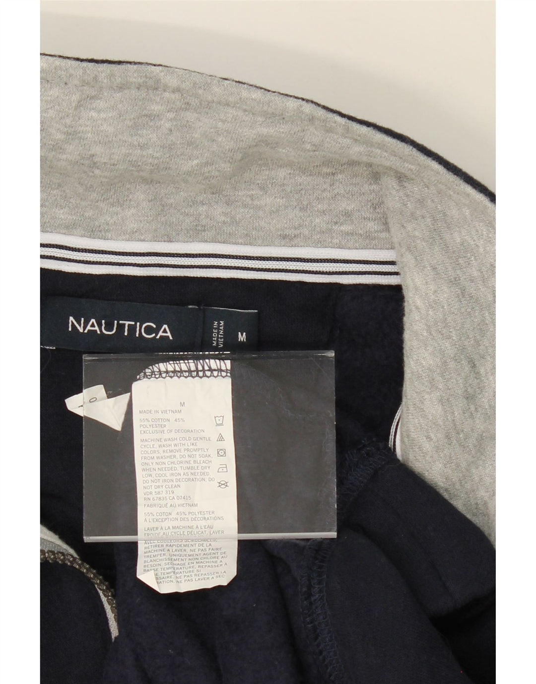 NAUTICA Mens Zip Neck Sweatshirt Jumper Medium Navy Blue Cotton Vintage Nautica and Second-Hand Nautica from Messina Hembry 