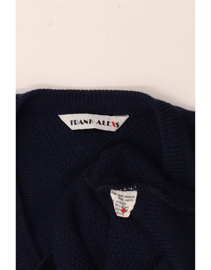 Frank Alexs Mens Vest Tank Top Medium Navy Blue Wool