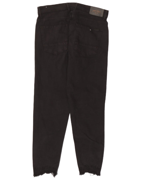 Zara Mens Distressed Tapered Jeans EU 40 Medium W31 L27 Black Cotton