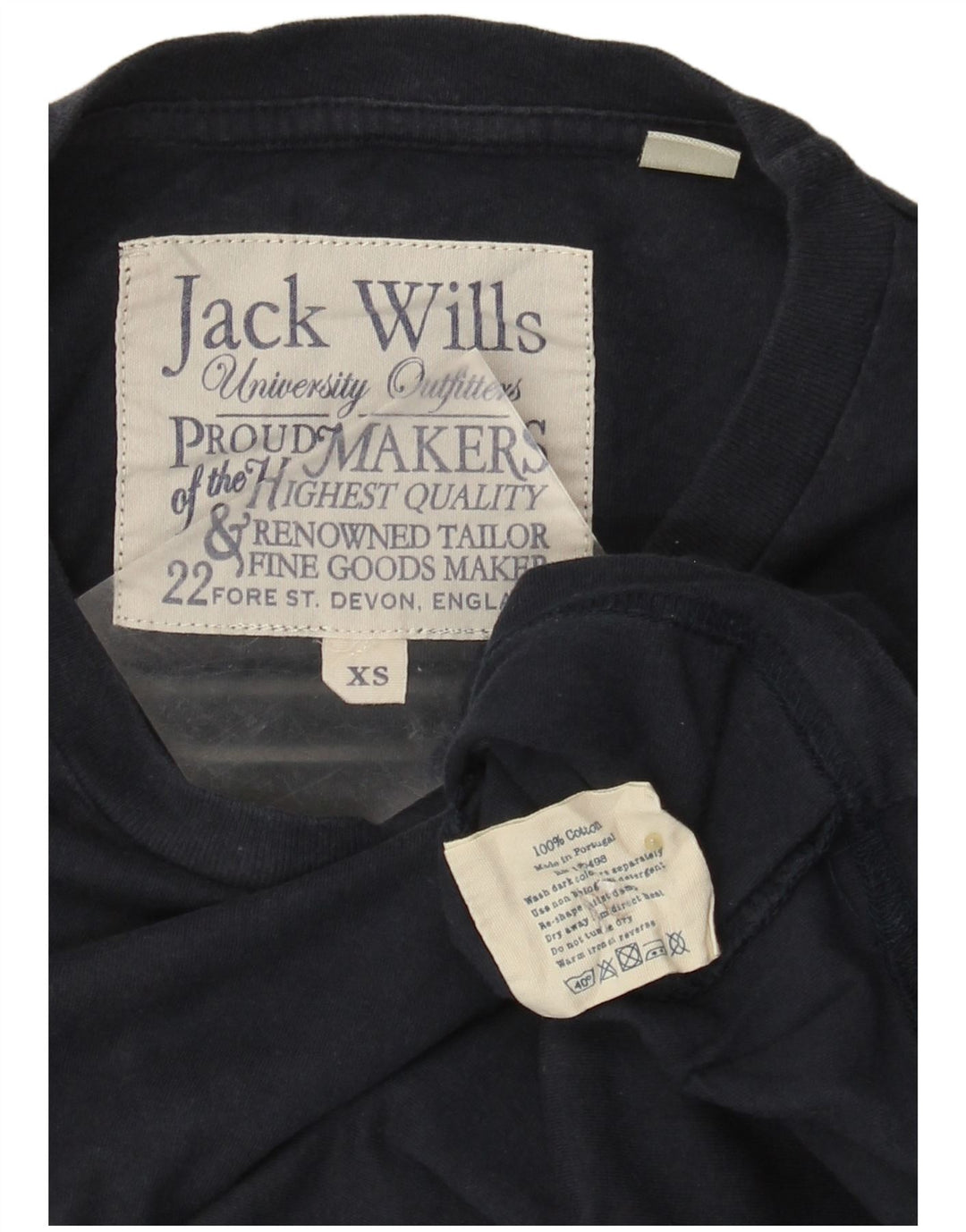 Jack Wills Mens Graphic T-Shirt Top XS Navy Blue Cotton