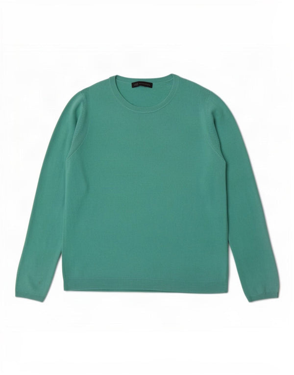 Marks & Spencer Womens Crew Neck Jumper Sweater UK 14 Large Turquoise