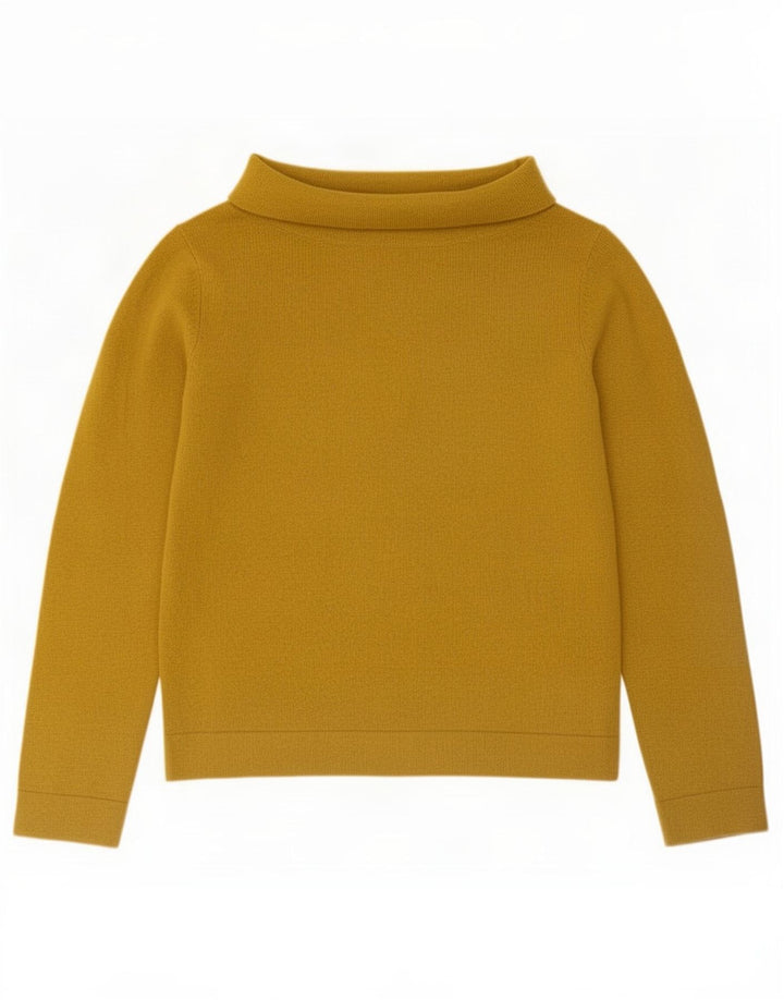 Hobbs Womens Roll Neck Jumper Sweater UK 14 Medium Yellow Wool