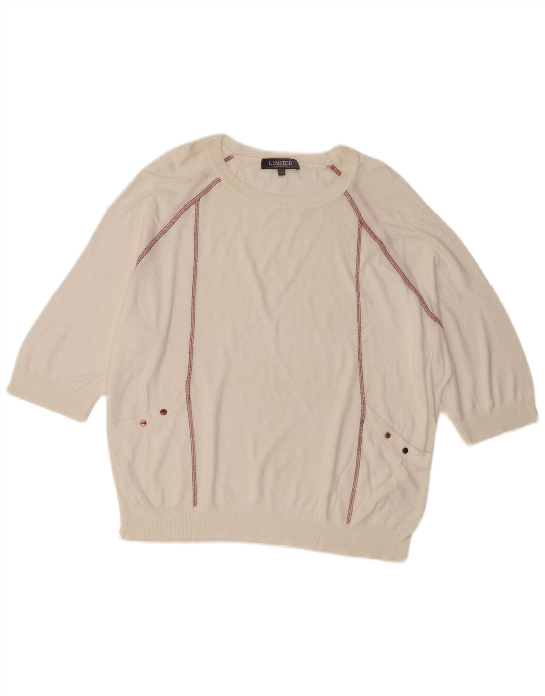 Marks & Spencer Womens Boat Neck Jumper Sweater UK 14 Large White