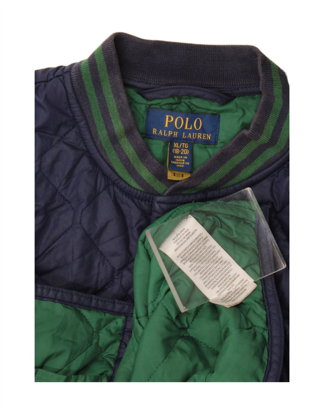 Polo Ralph Lauren Boys Quilted Jacket 15-16 Years XL Navy Blue Polyester
