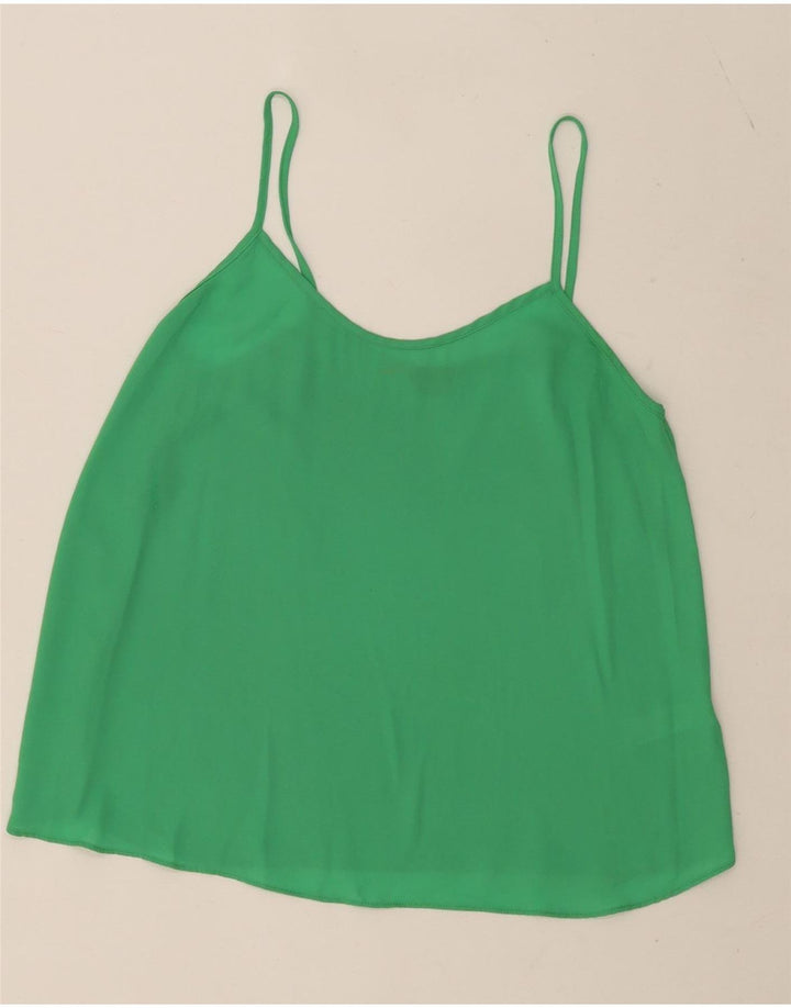 Topshop Womens Cami Top UK 10 Small Green Polyester