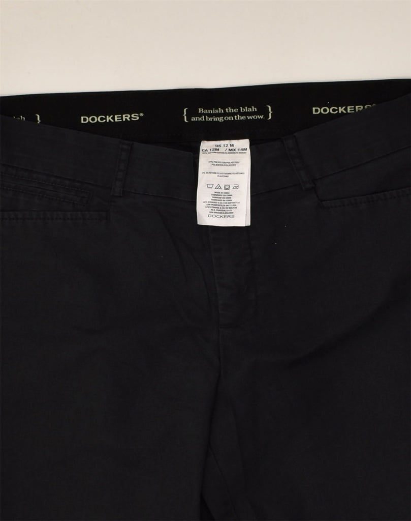 DOCKERS Womens Straight Casual Trousers US 12 Large W32 L31 Black Cotton | Vintage Dockers | Thrift | Second-Hand Dockers | Used Clothing | Messina Hembry 